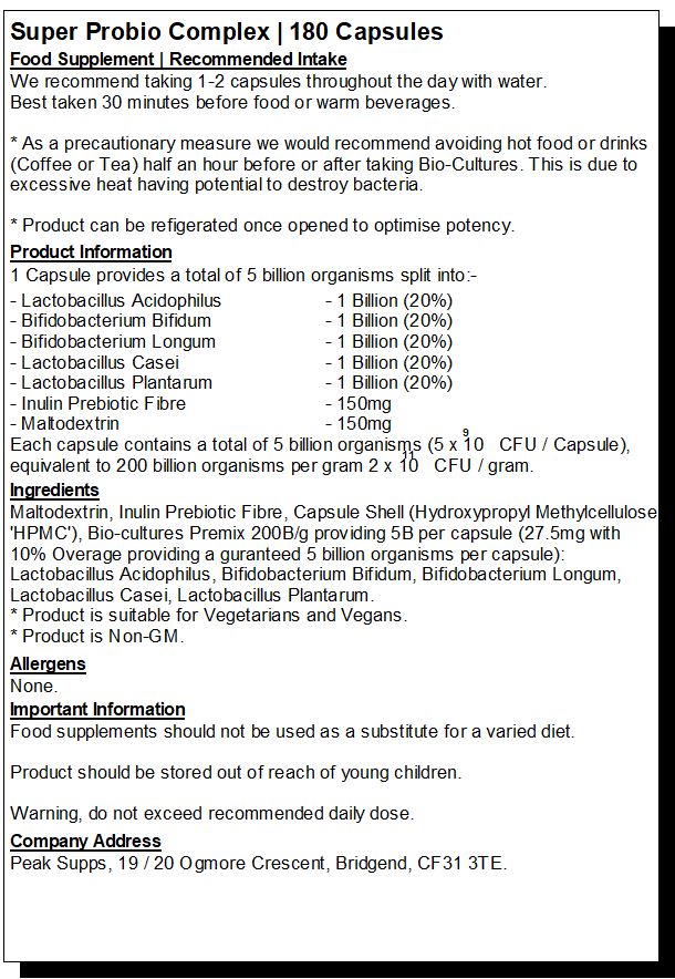 Super Probiotic Bio-Culture Complex