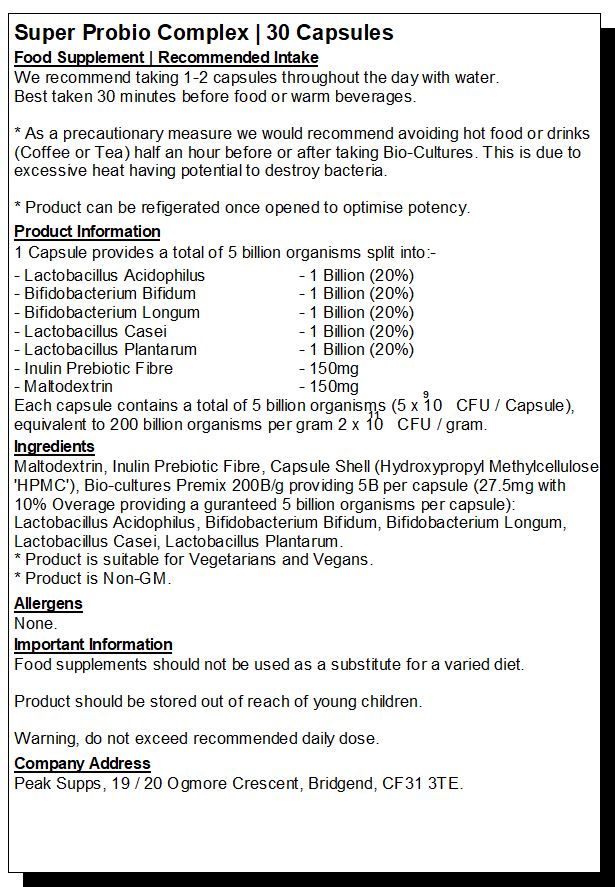 Super Probiotic Bio-Culture Complex