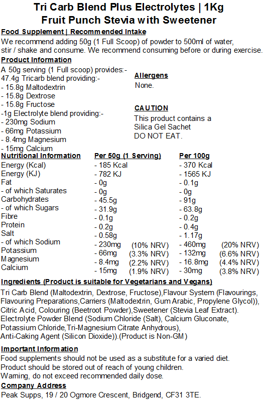 Tri Carb Plus - Carbohydrate & Electrolyte Blend