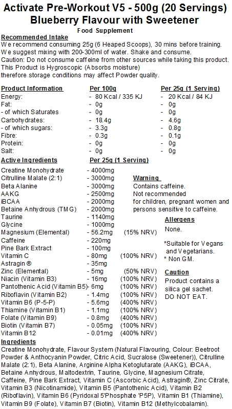 Activate Pre Workout v5
