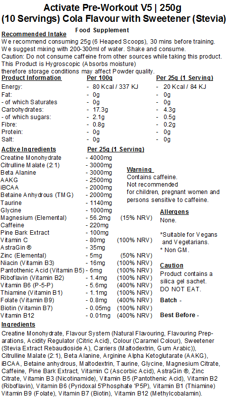 Activate Pre Workout v5