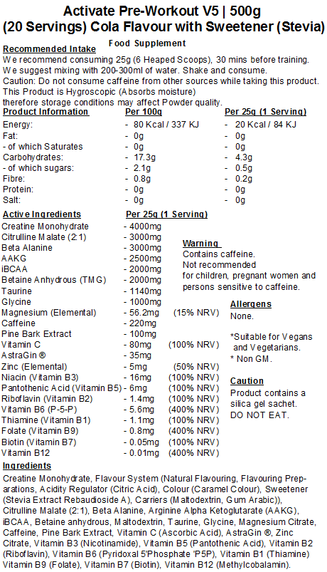 Activate Pre Workout v5