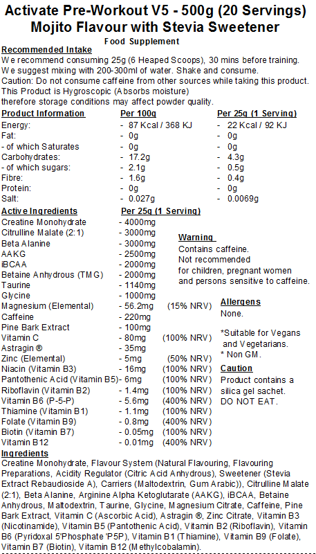 Activate Pre Workout v5