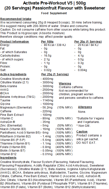 Activate Pre Workout v5