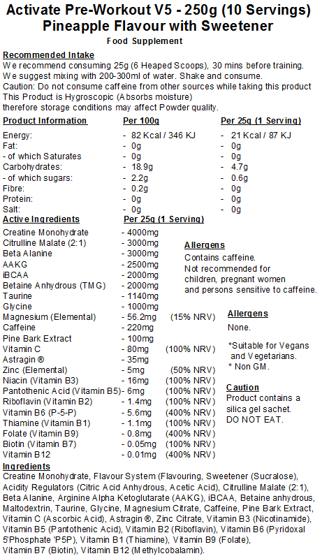 Activate Pre Workout v5