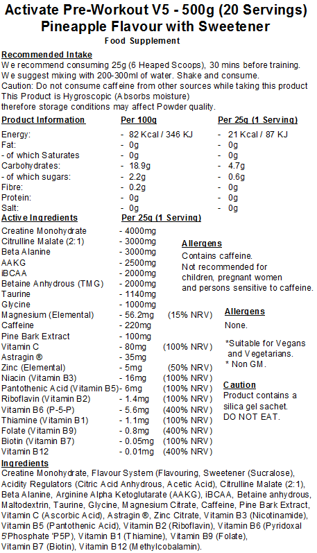 Activate Pre Workout v5
