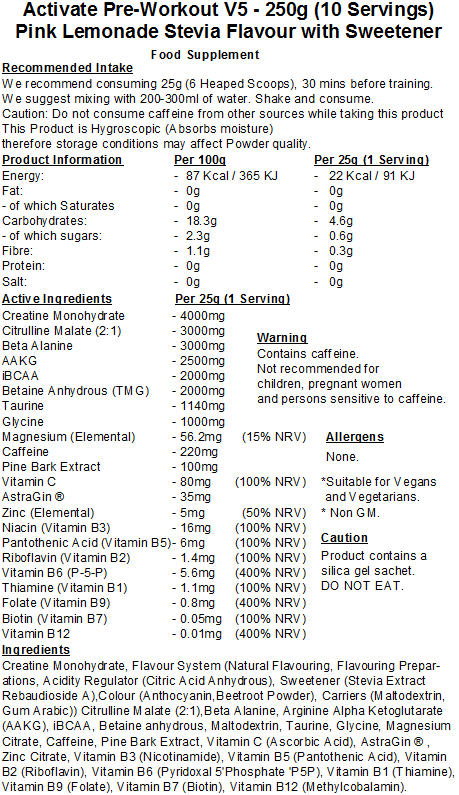 Activate Pre Workout v5