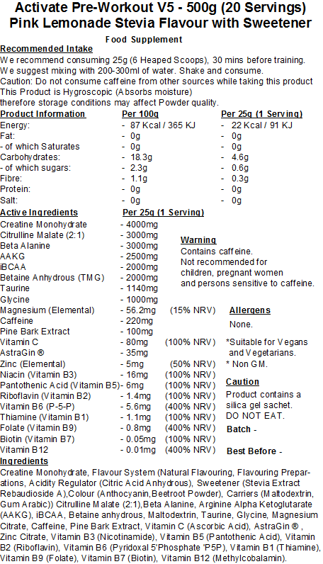 Activate Pre Workout v5