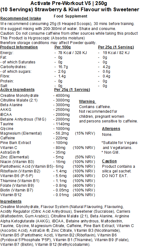 Activate Pre Workout v5