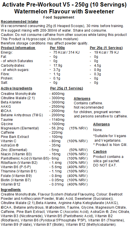 Activate Pre Workout v5