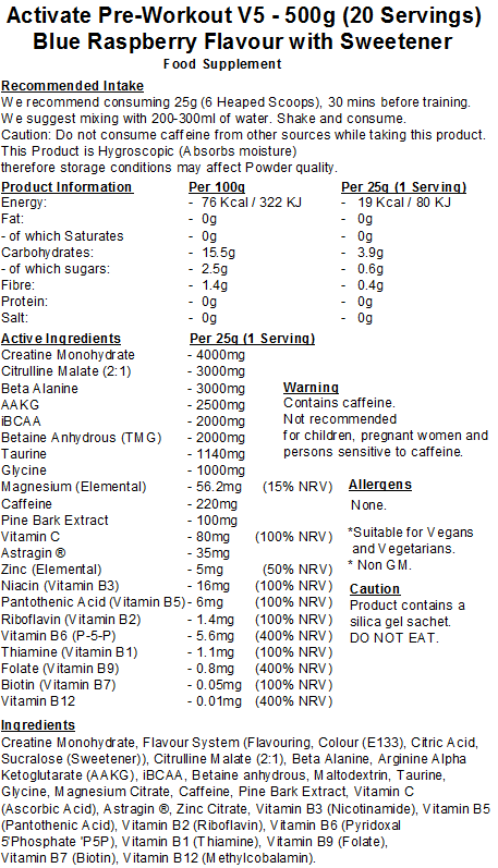 Activate Pre Workout v5