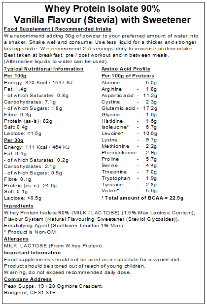 Whey Protein Isolate 90%