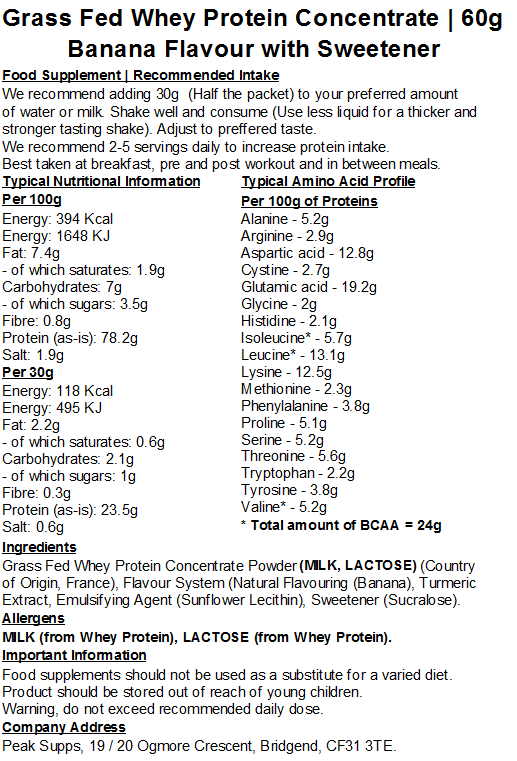 Whey Protein Grass Fed - 60g Sample Bundle