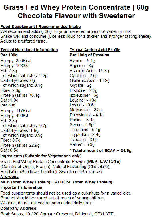 Whey Protein Grass Fed - 60g Sample Bundle