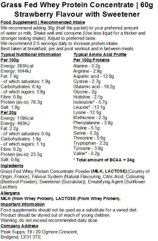 Whey Protein Grass Fed - 60g Sample Bundle