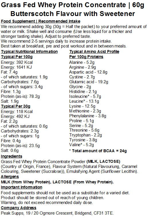 Whey Protein Grass Fed - 60g Sample Bundle