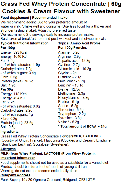 Whey Protein Grass Fed - 60g Sample Bundle