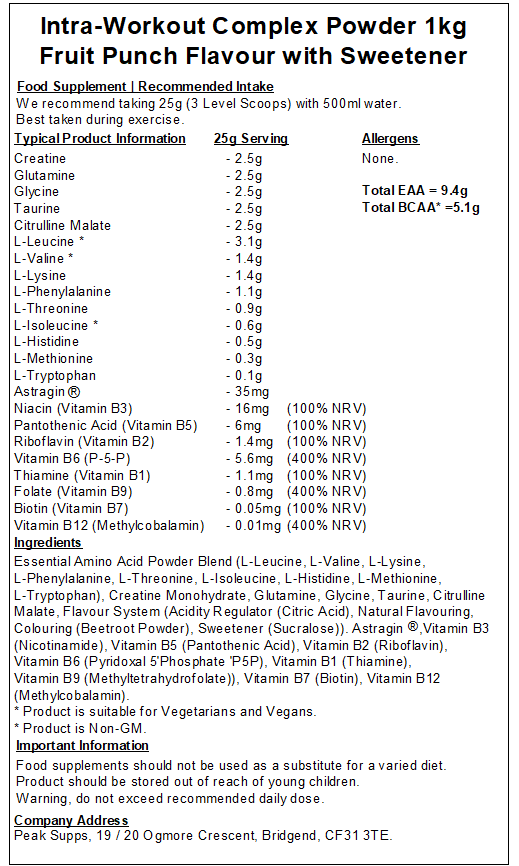 Intra Workout Powder