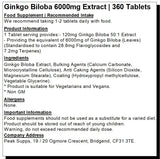 Ginkgo Biloba Tablets 6000mg