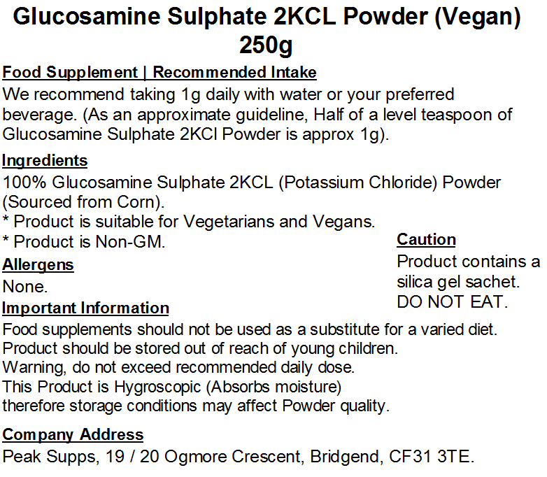 Glucosamine Sulphate 2KCl Powder