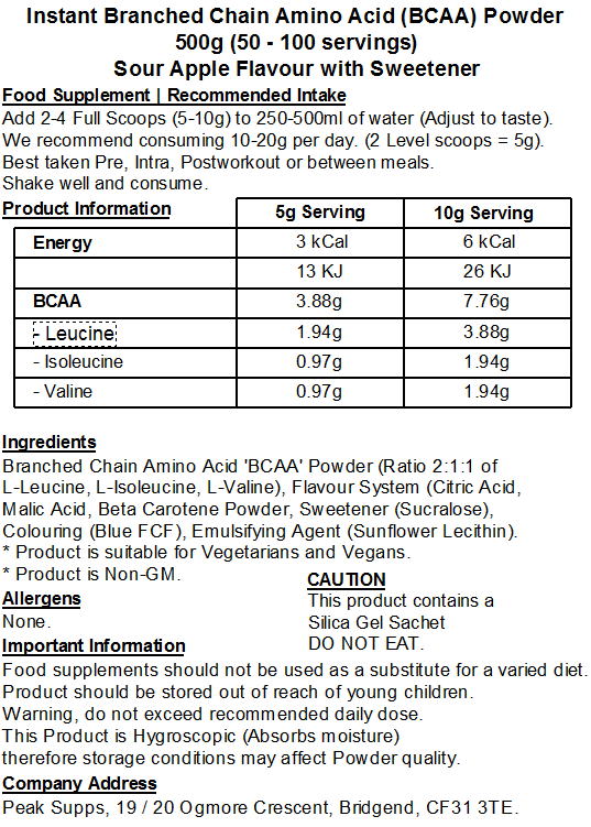 iBCAA Powder 2:1:1 (Instant BCAA) Vegan
