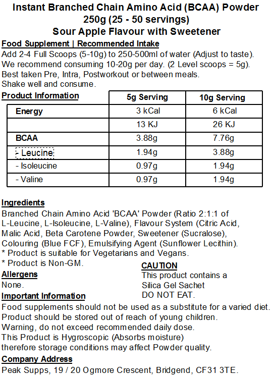 iBCAA Powder 2:1:1 (Instant BCAA) Vegan