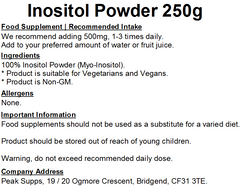 Inositol Powder (Myo Inositol)
