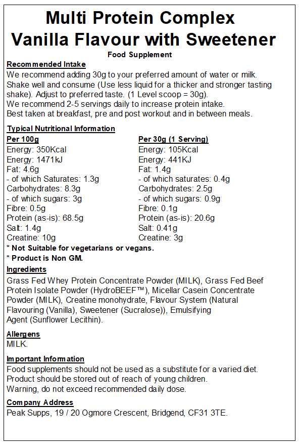 Multi Protein Complex Powder
