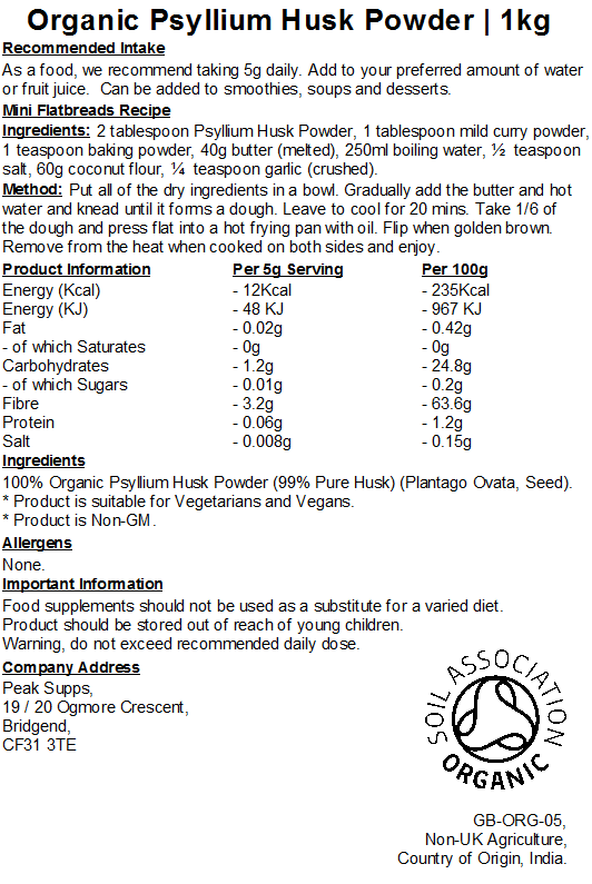 Organic Psyllium Husk Powder
