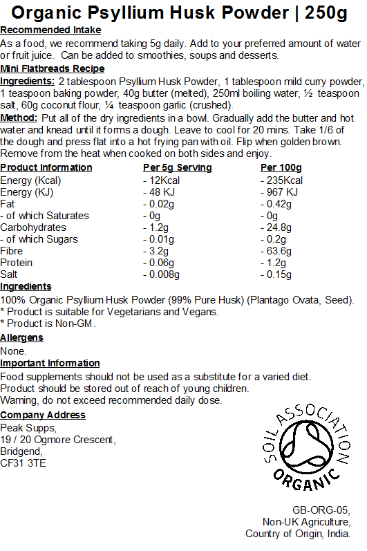 Organic Psyllium Husk Powder