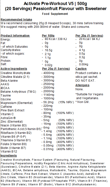 Activate Pre Workout v5