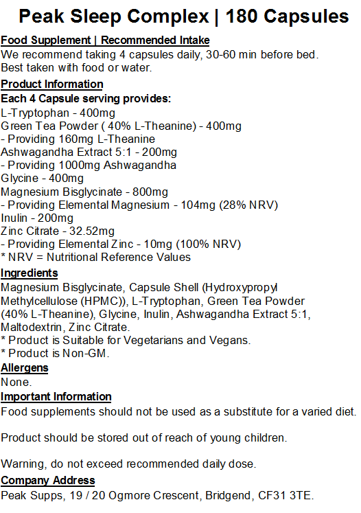 Peak Sleep Complex Capsules