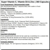 Super Vitamin C, Vitamin D3 & Zinc Capsules