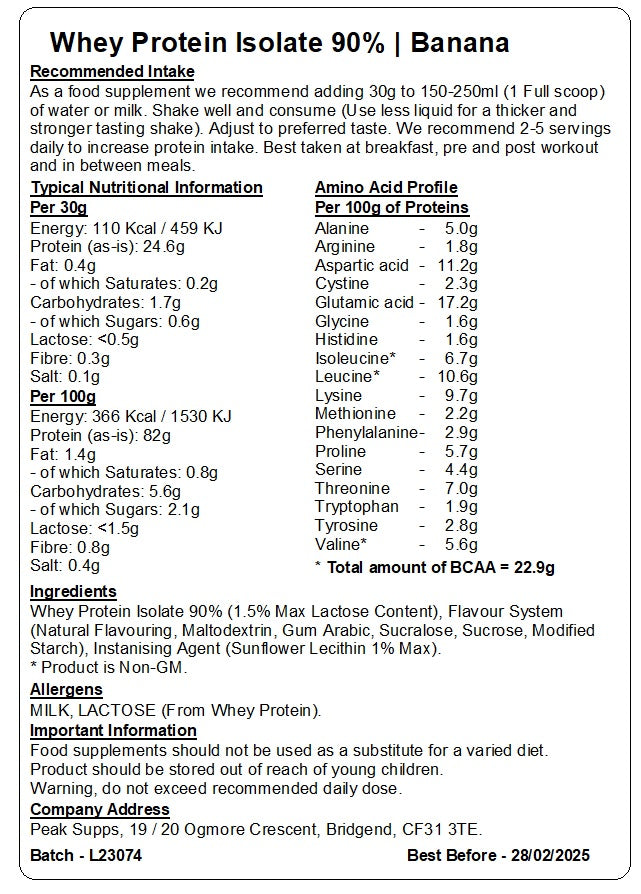 Whey Protein Isolate 90%