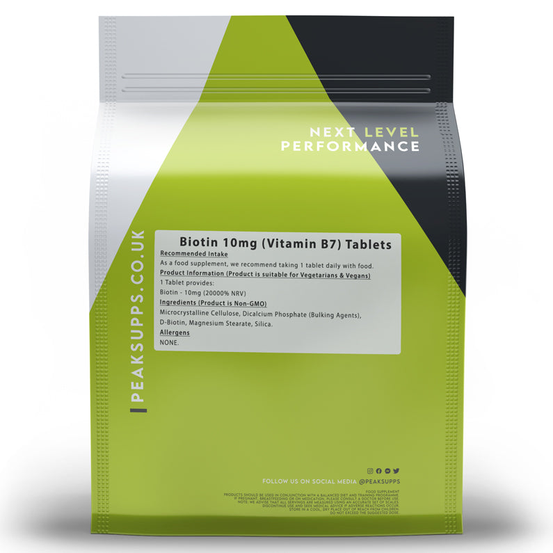 Peak Supps Biotin Tablets 10mg (10,000mcg)