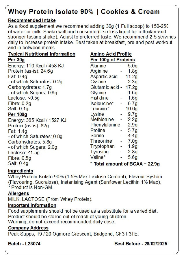 Whey Protein Isolate 90%