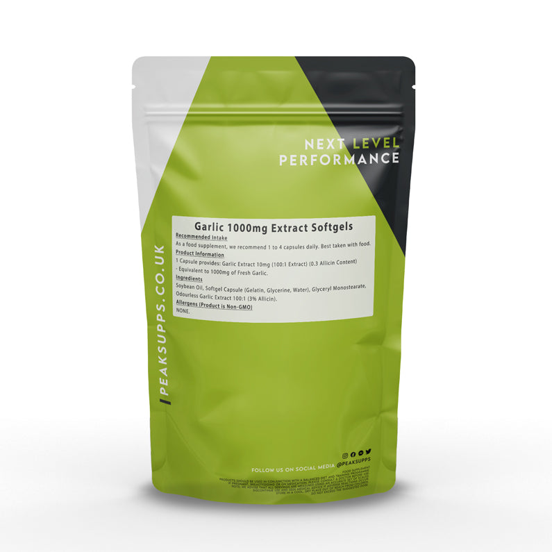 Peak Supps Garlic Softgels 1000mg (Odourless)