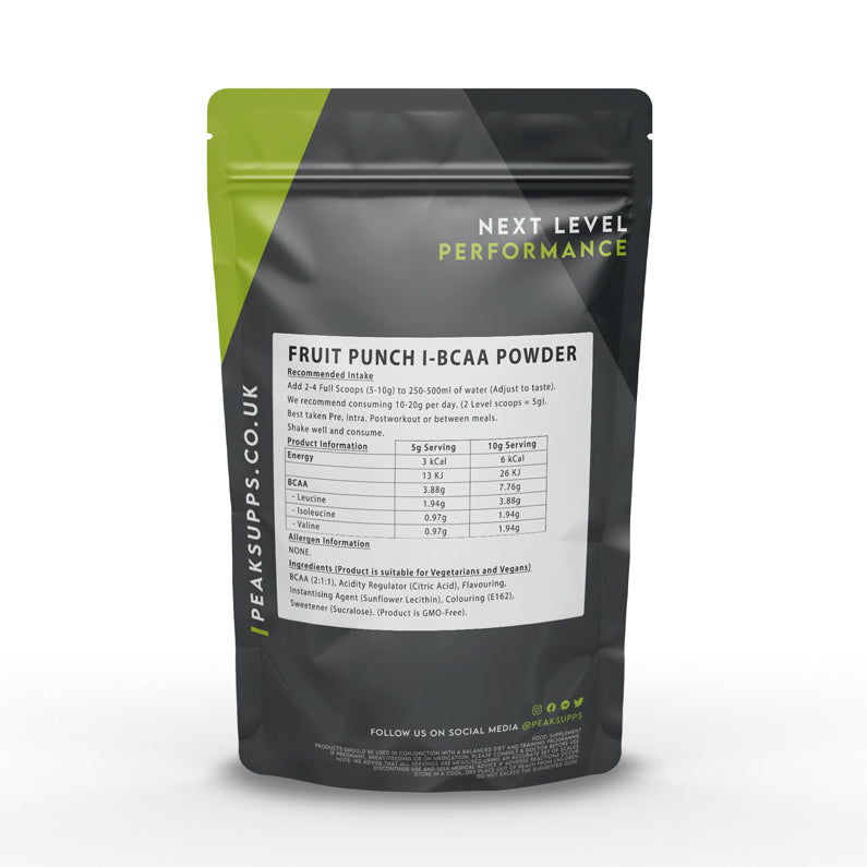 Peak Supps I-BCAA Powder - Fruit Punch Flavour