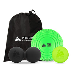 Peak Supps Massage Ball Set With Bag (Large EVA Ball, Peanut Ball, Lacrosse Ball)