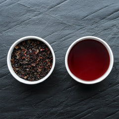 Elderberry, Rosehip & Hibiscus Loose leaf tea - Image Credit Organic Herb Trading - Jason Ingram Photography