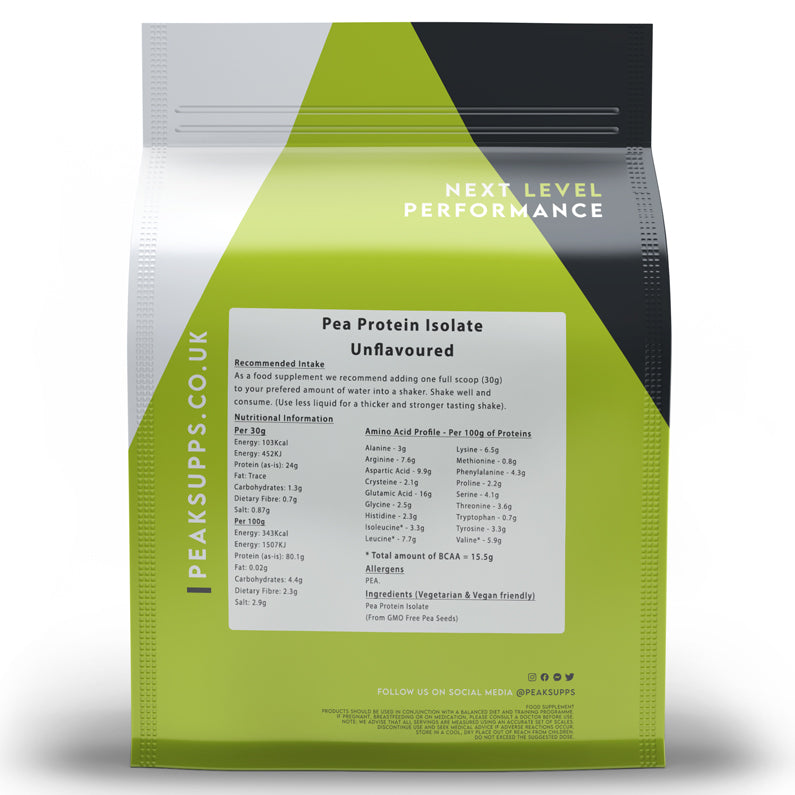 Peak Supps Pea Protein Isolate - Unflavoured