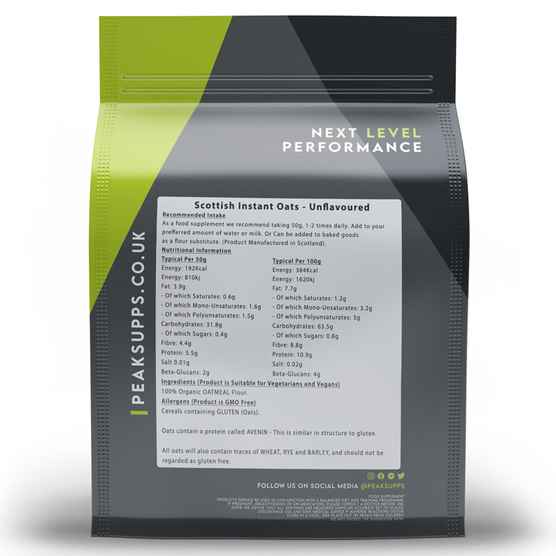 Peak Supps Scottish Instant Oats (Oatmeal Flour) Powder