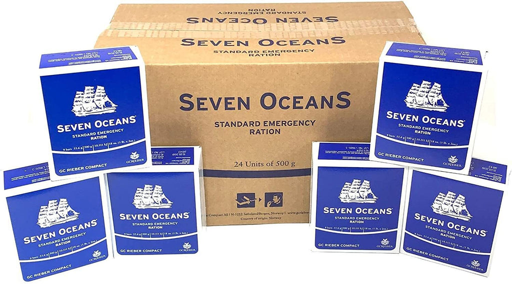 Seven Oceans Emergency Food Ration Biscuits 500g (1 pack containing 9 Bars).