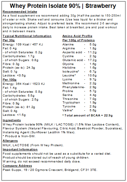 Whey Protein Isolate 90%