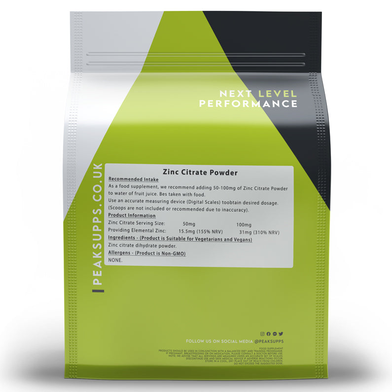 Peak Supps Zinc Citrate Powder